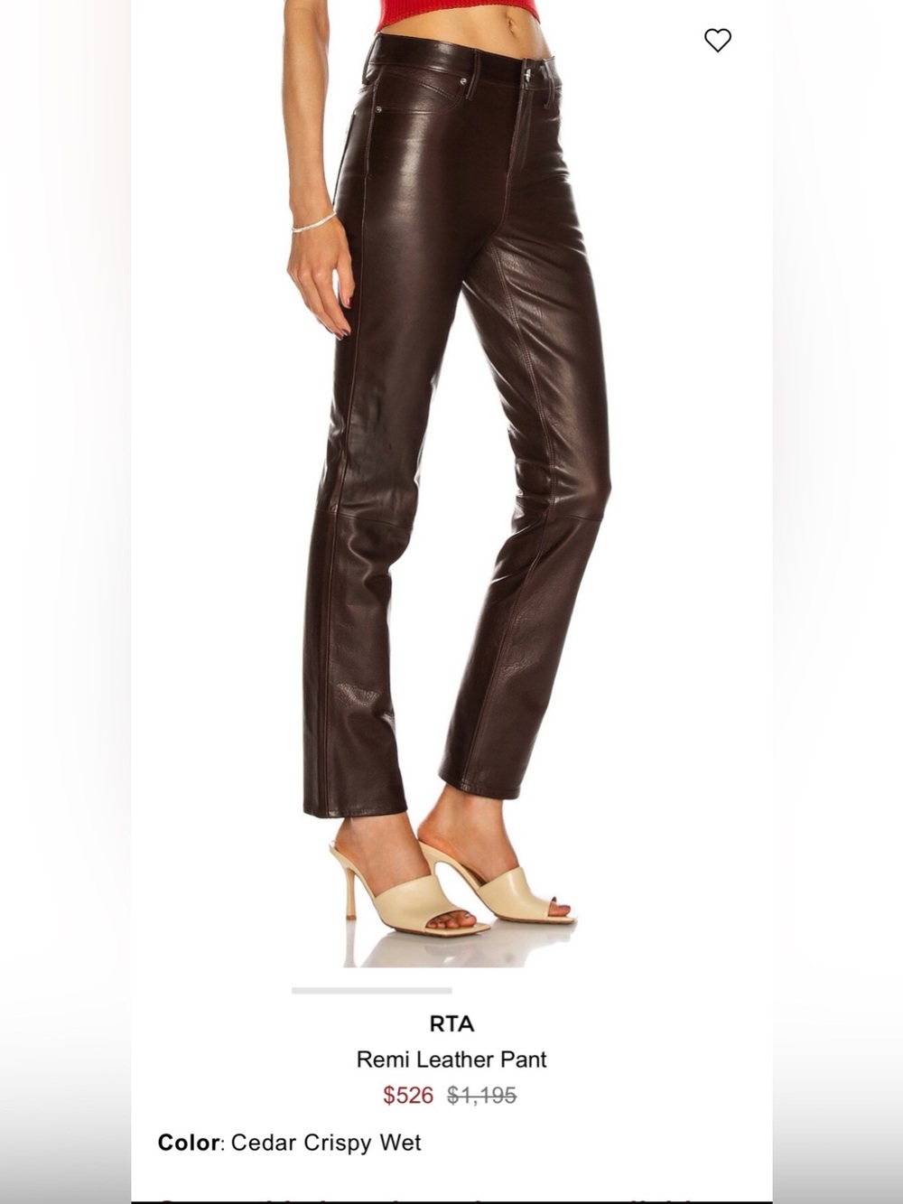 RtA Dark Brown Leather pants